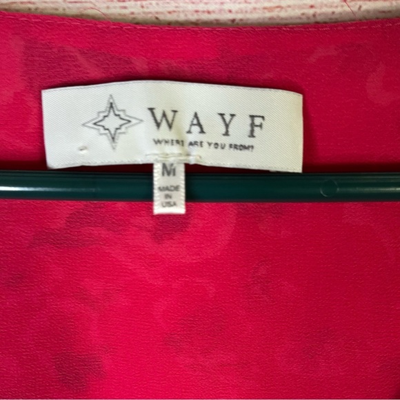 WAYF Pink Floral Bell Sleeve  Dress Size Medium - Picture 2 of 6